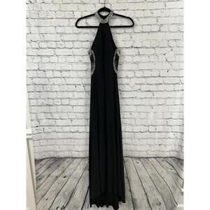 NWT Intrigue‎ by blush Navy Sequin Lace Mermaid Gown Halter Neck Prom Dress Sz 2